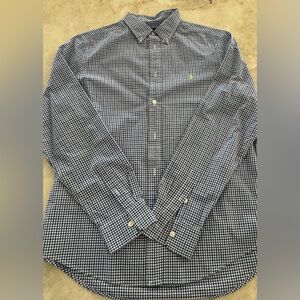 Ralph Lauren Blue and White Boys Checkered Shirt 18-20